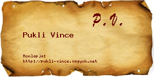 Pukli Vince névjegykártya